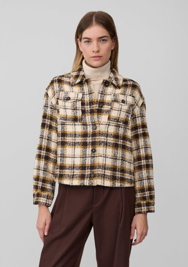 Verkürzte Karo-Jacke aus Bouclé
