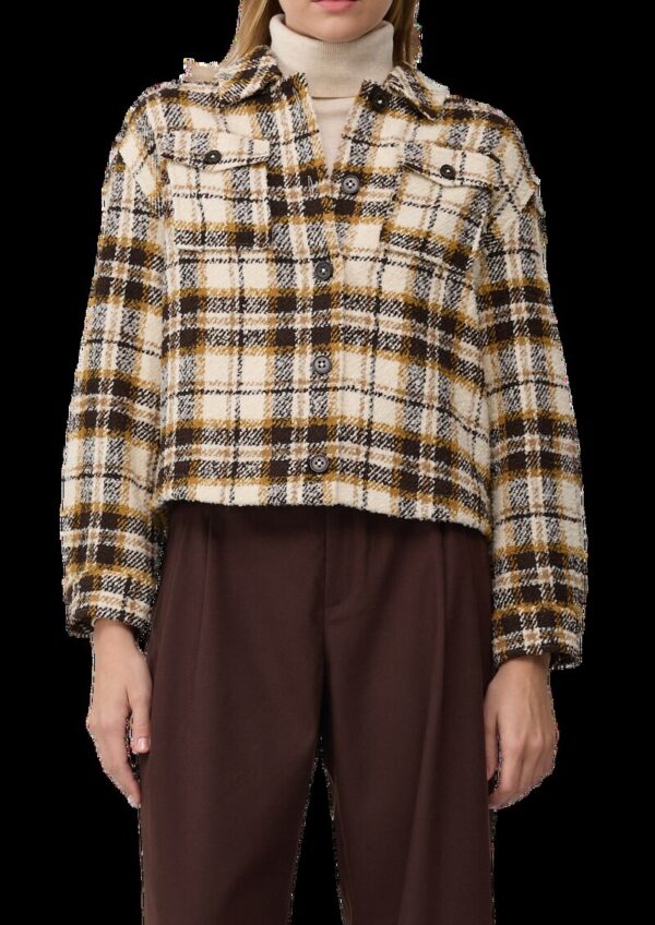 Verkürzte Karo-Jacke aus Bouclé