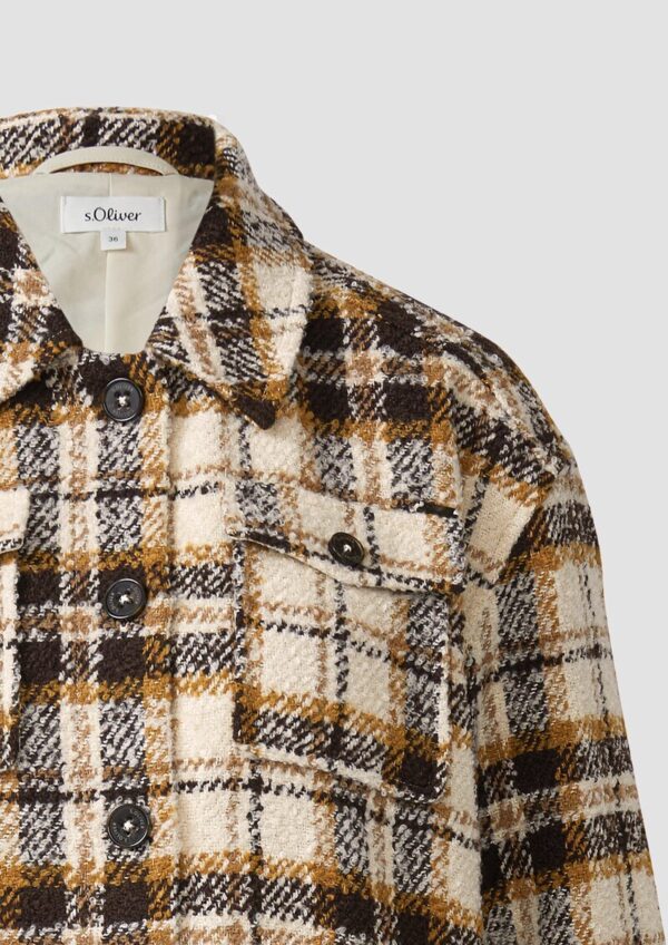 Verkürzte Karo-Jacke aus Bouclé