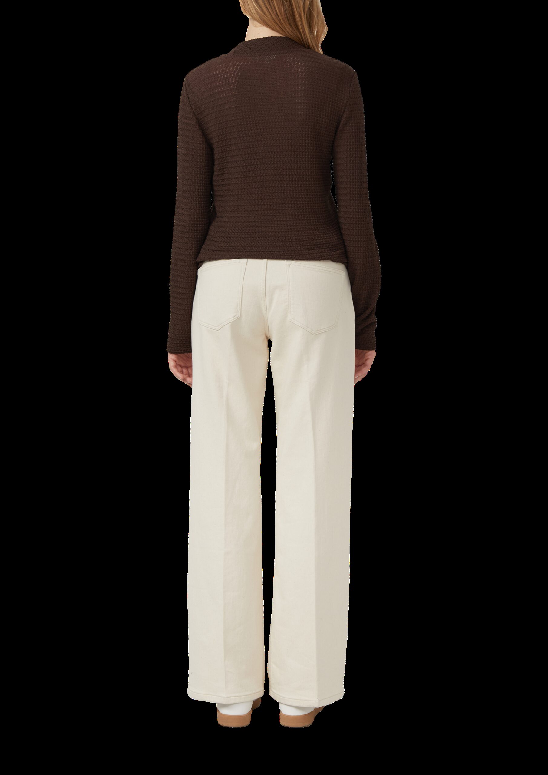 Longsleeve mit offener Struktur im Slim-Fit