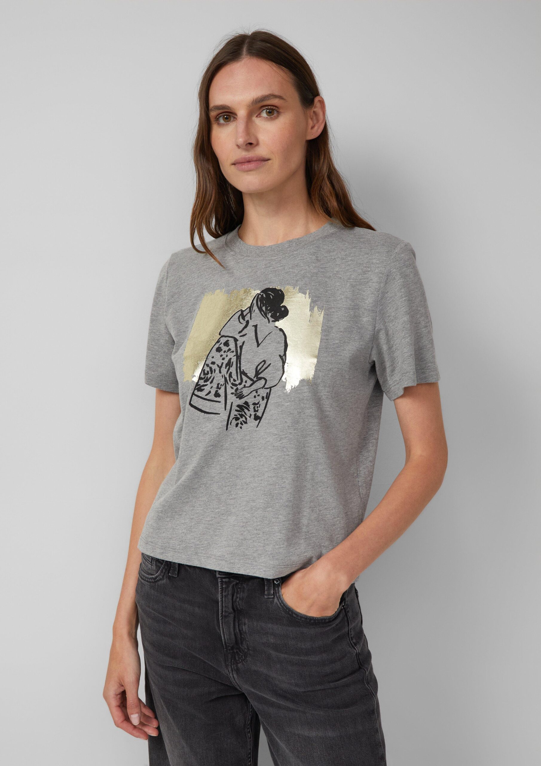T-Shirt mit Folien-Print