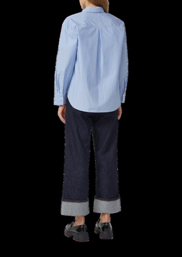 Hemdbluse im Relaxed Fit mit Streifen und Schmucksteinen