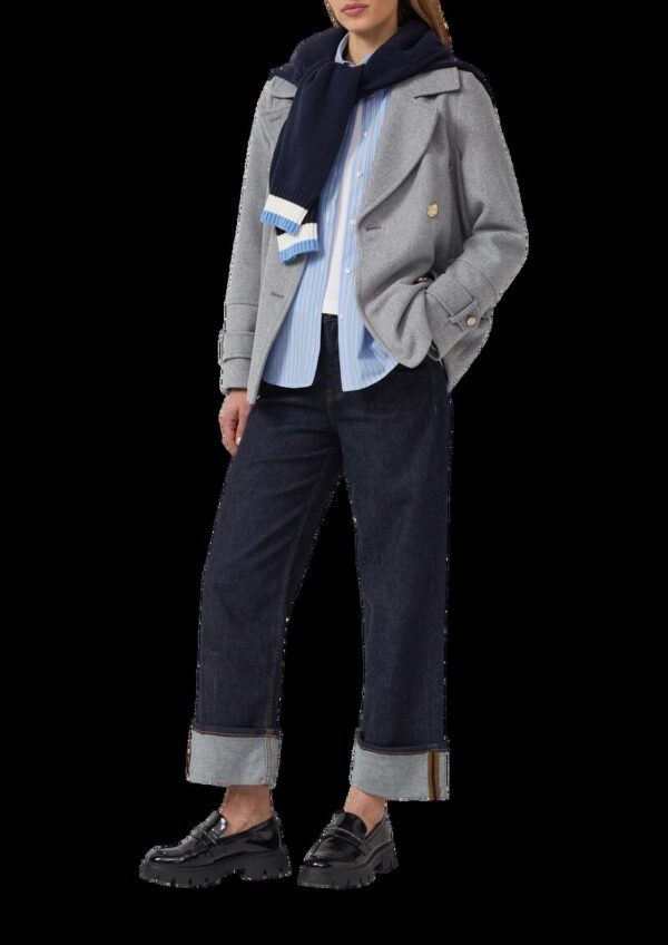 Hemdbluse im Relaxed Fit mit Streifen und Schmucksteinen