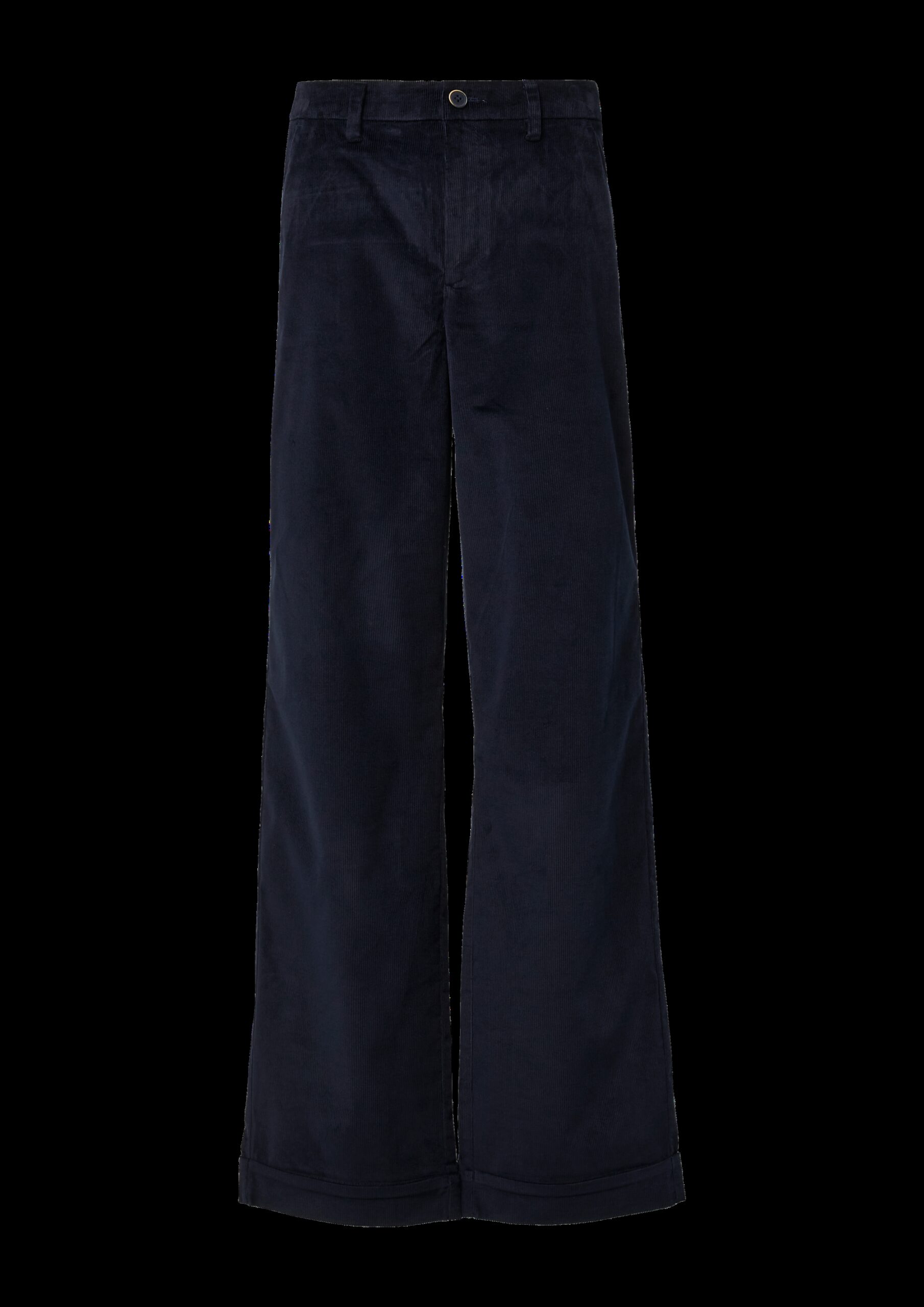 Cordhose mit Wide Leg und fixiertem Umschlag