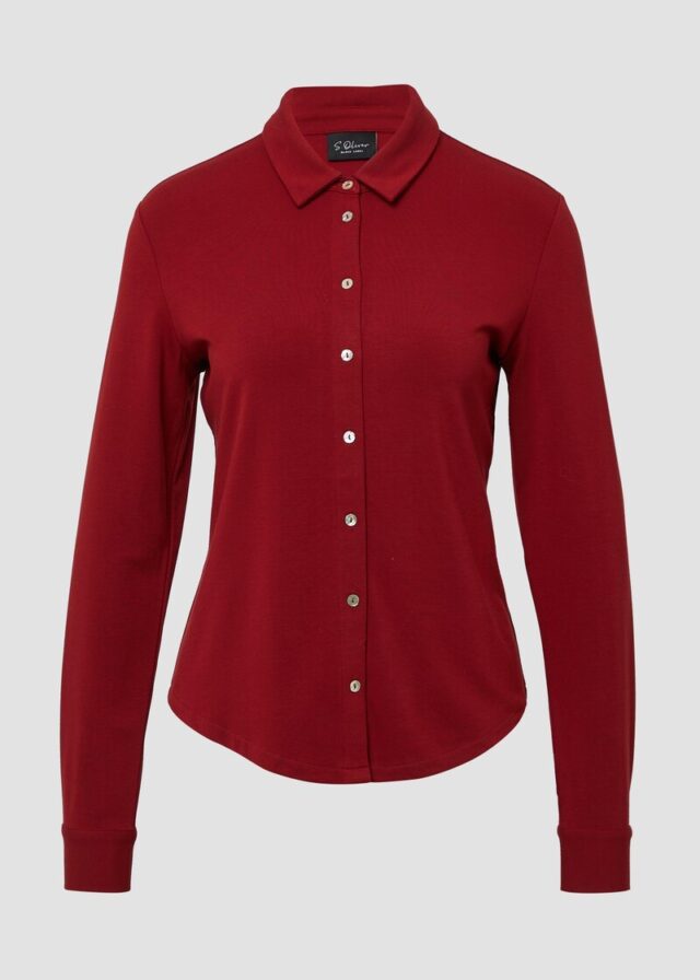 Hemdbluse aus Viskosemix mit Perlmuttknöpfen