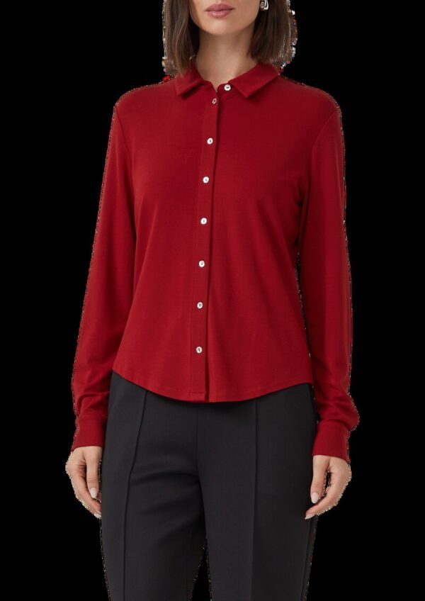 Hemdbluse aus Viskosemix mit Perlmuttknöpfen