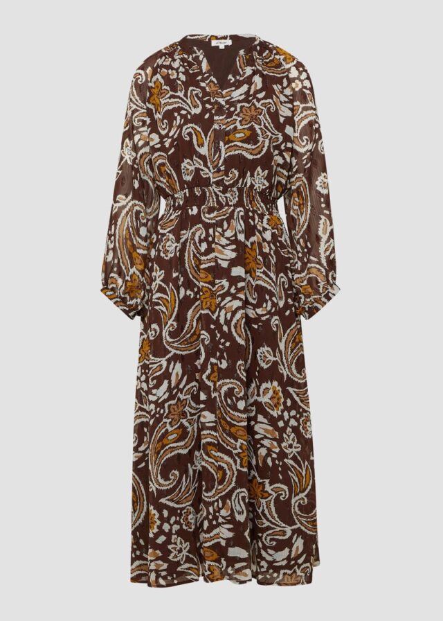 Chiffonkleid mit Effektgarn im Relaxed Fit