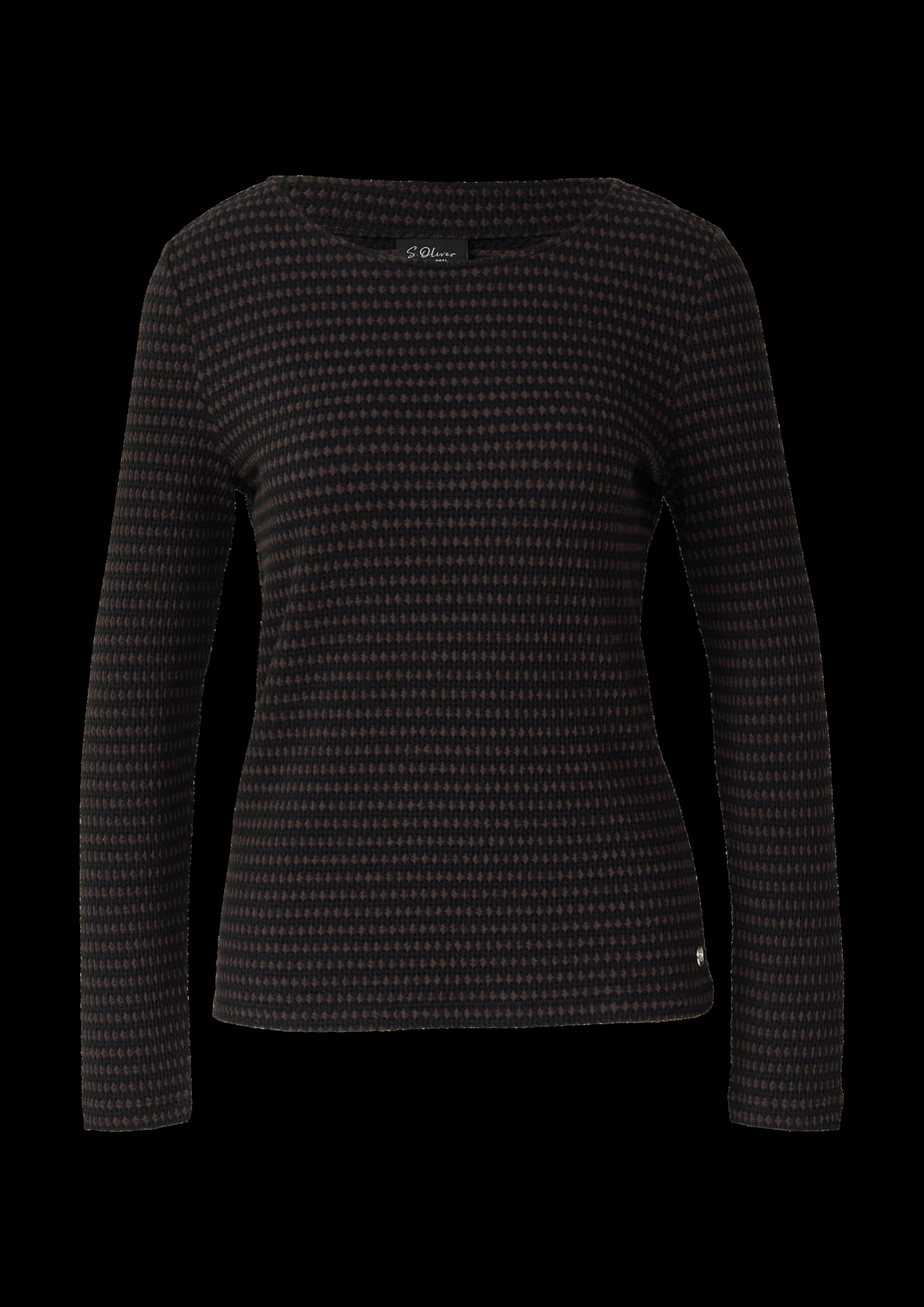 Bicolor-Shirt mit Strukturmuster