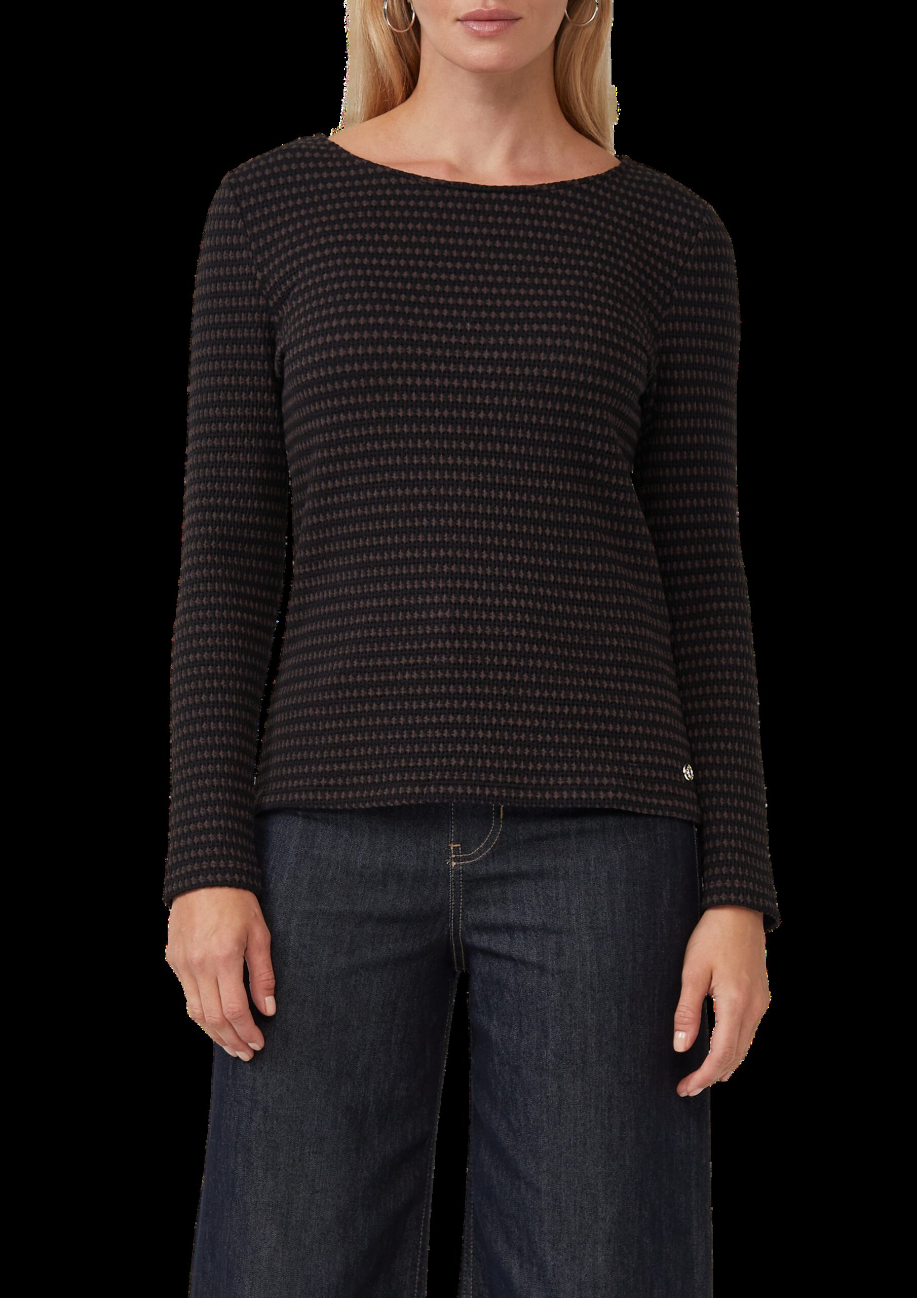 Bicolor-Shirt mit Strukturmuster