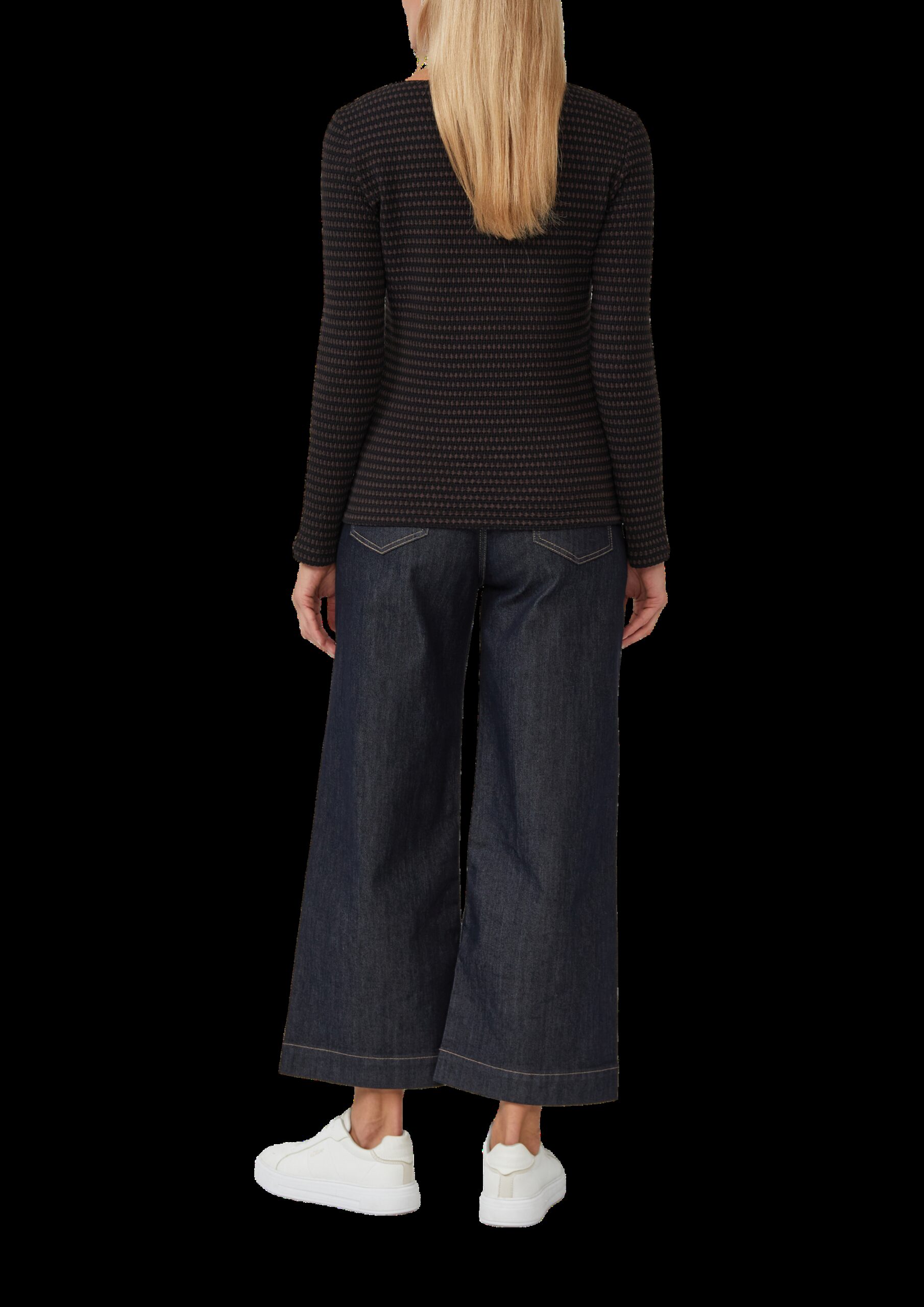 Bicolor-Shirt mit Strukturmuster