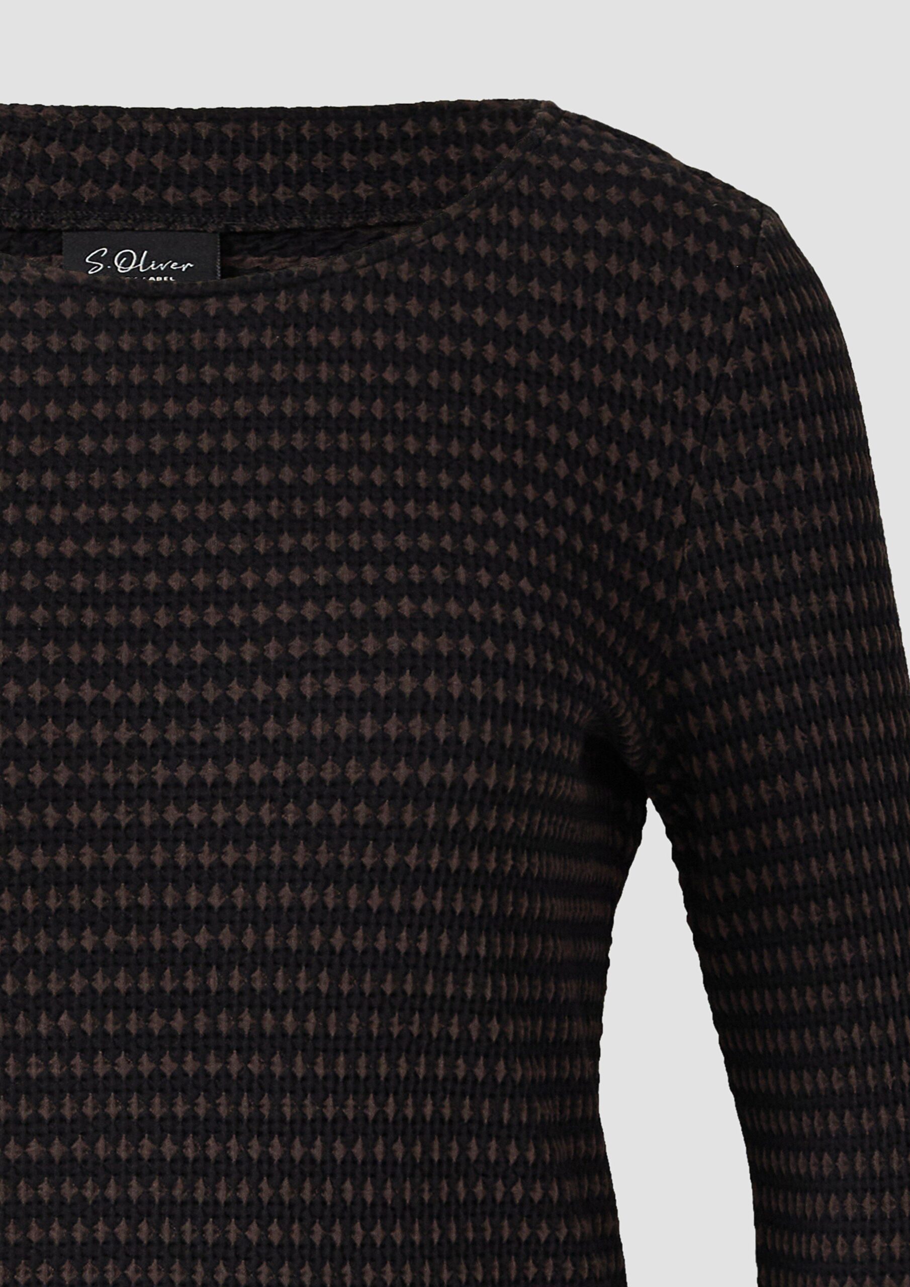 Bicolor-Shirt mit Strukturmuster