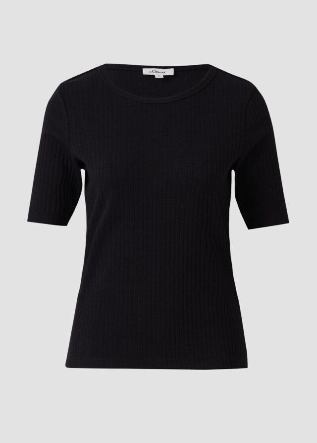 Geripptes Jerseyshirt aus Baumwollstretch