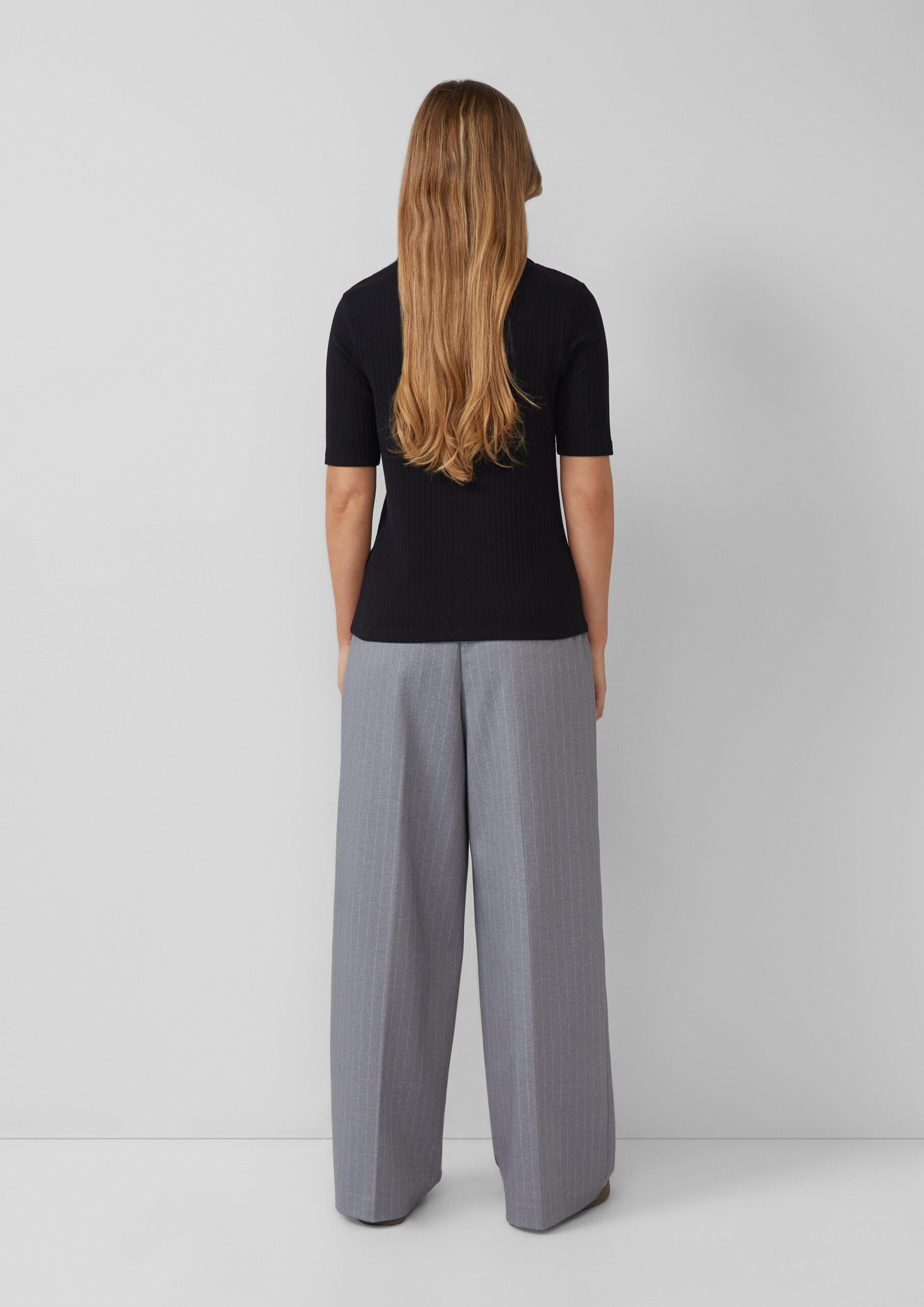 Geripptes Jerseyshirt aus Baumwollstretch