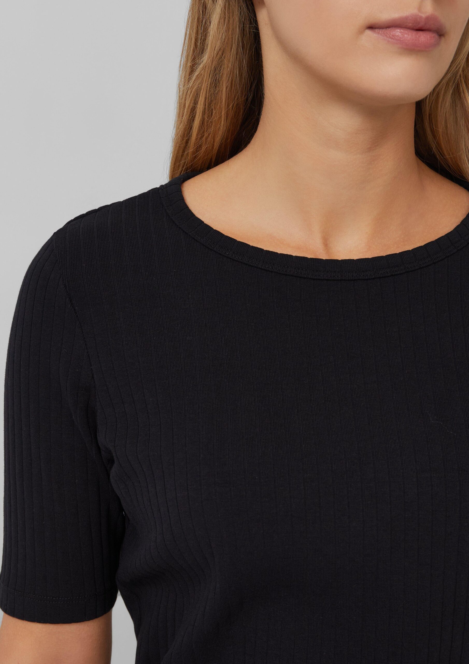 Geripptes Jerseyshirt aus Baumwollstretch