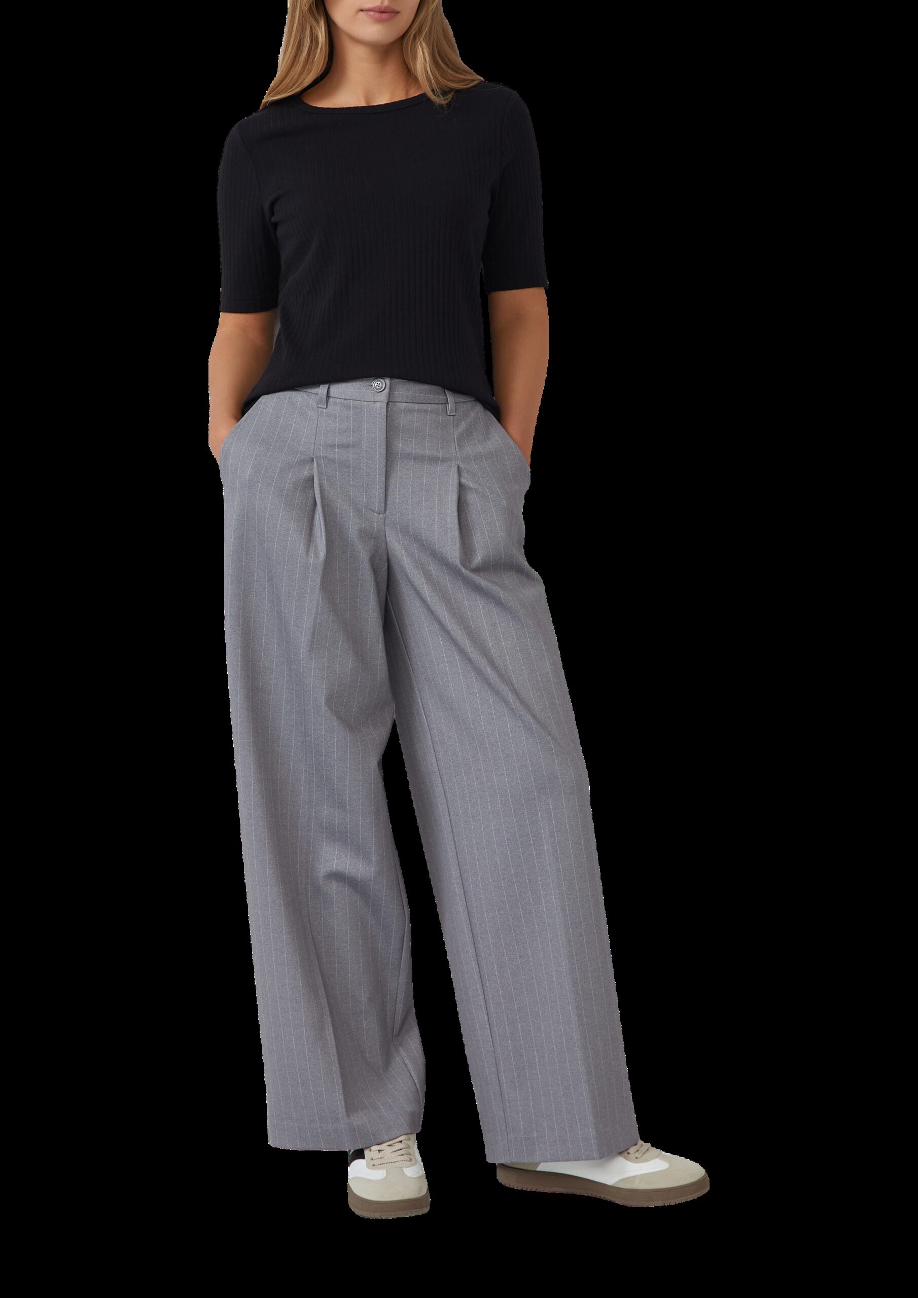 Geripptes Jerseyshirt aus Baumwollstretch