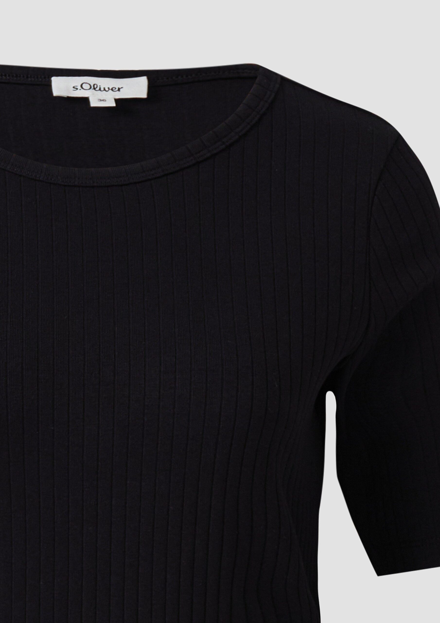 Geripptes Jerseyshirt aus Baumwollstretch