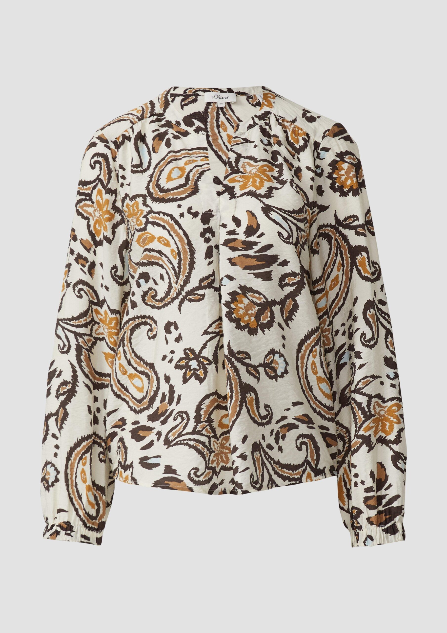 Strukturierte Viskosemix-Bluse mit All-over-Print