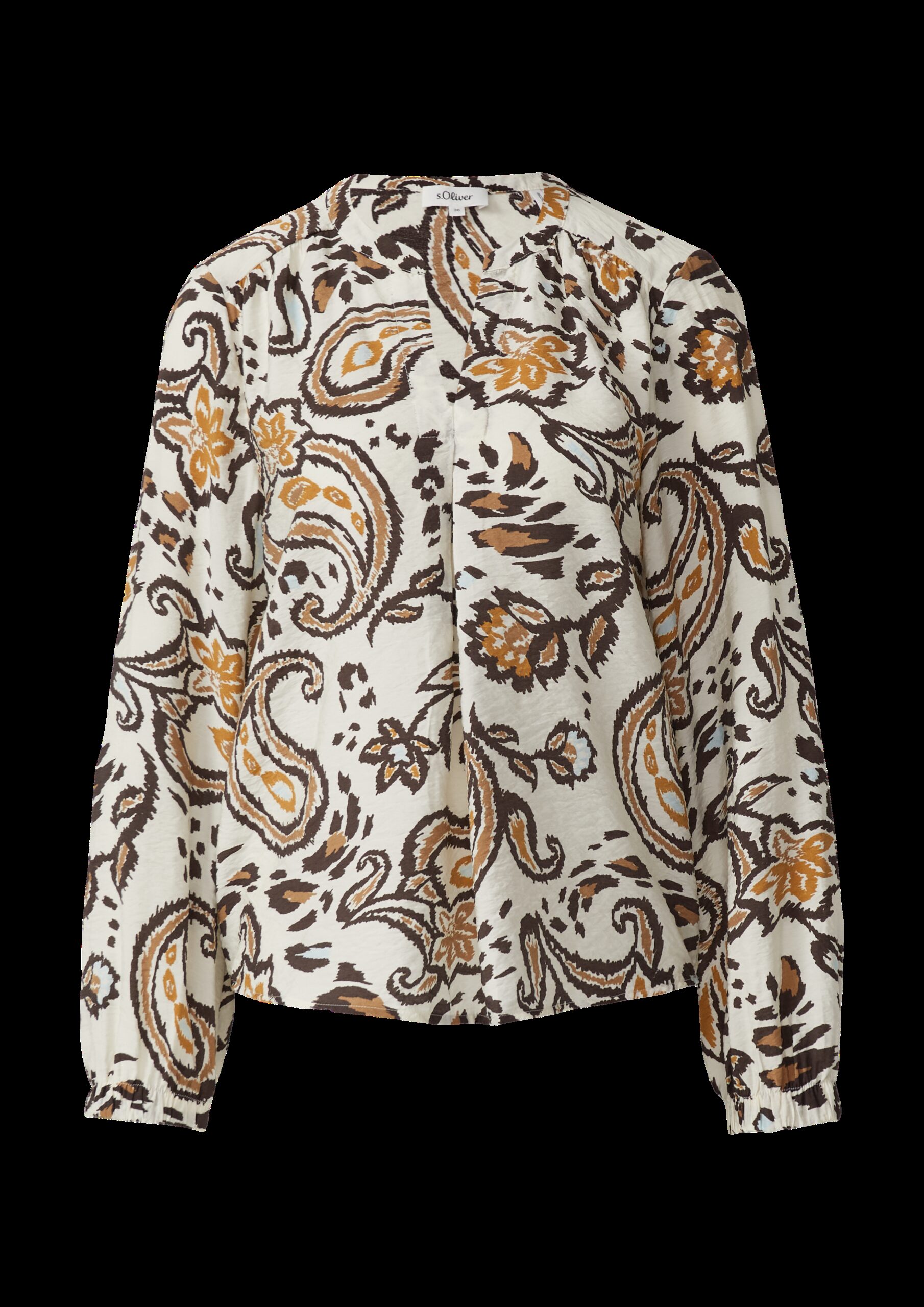 Strukturierte Viskosemix-Bluse mit All-over-Print