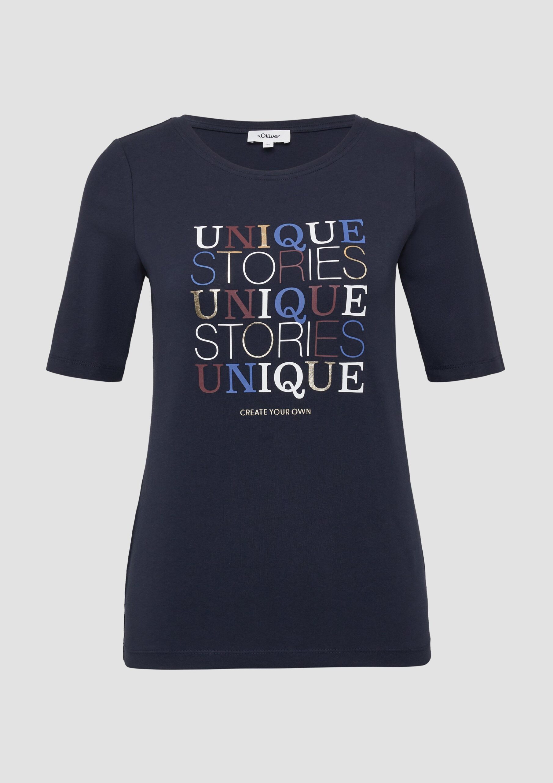 Jersey-Shirt im Slim Fit mit Frontprint