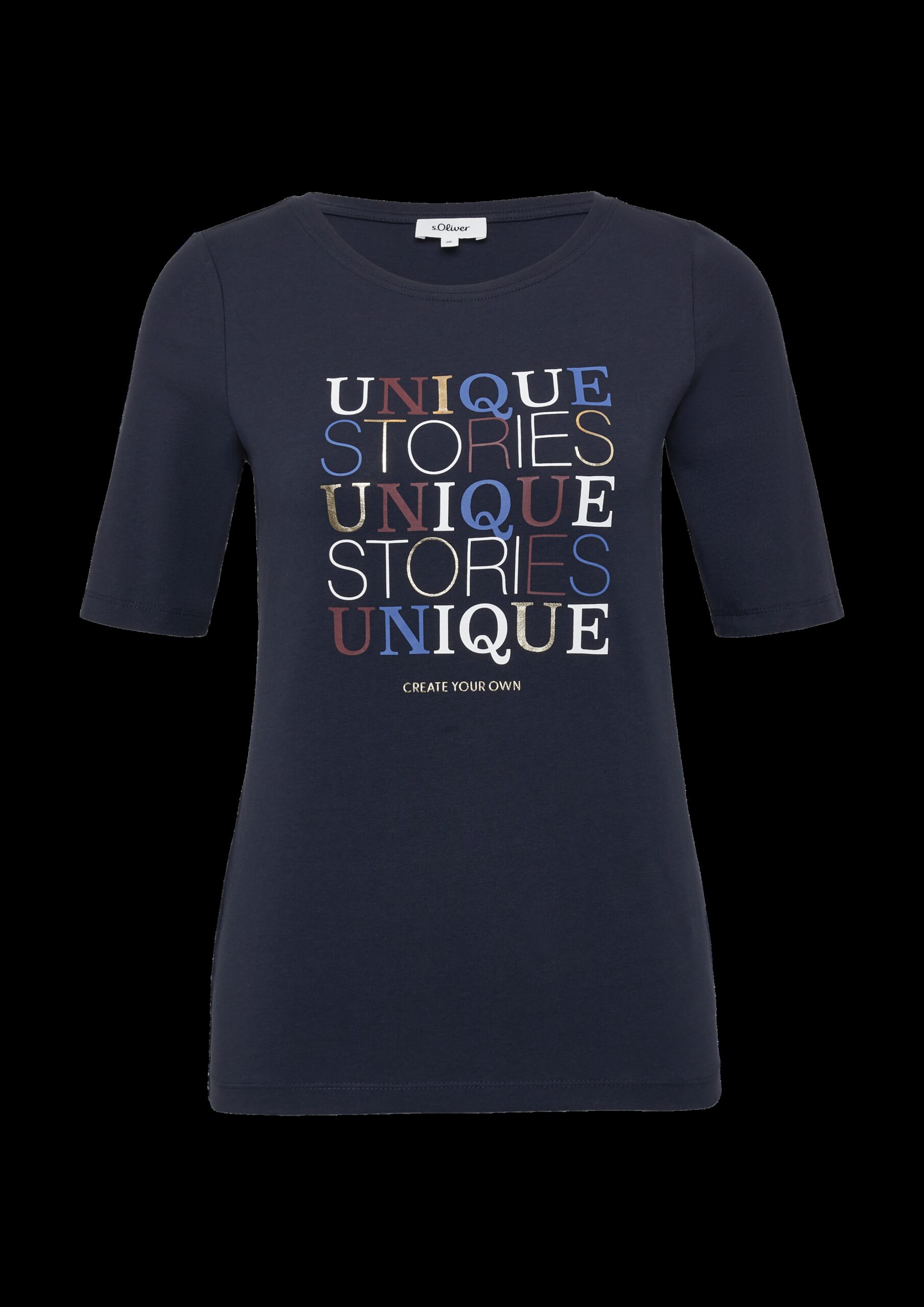 Jersey-Shirt im Slim Fit mit Frontprint