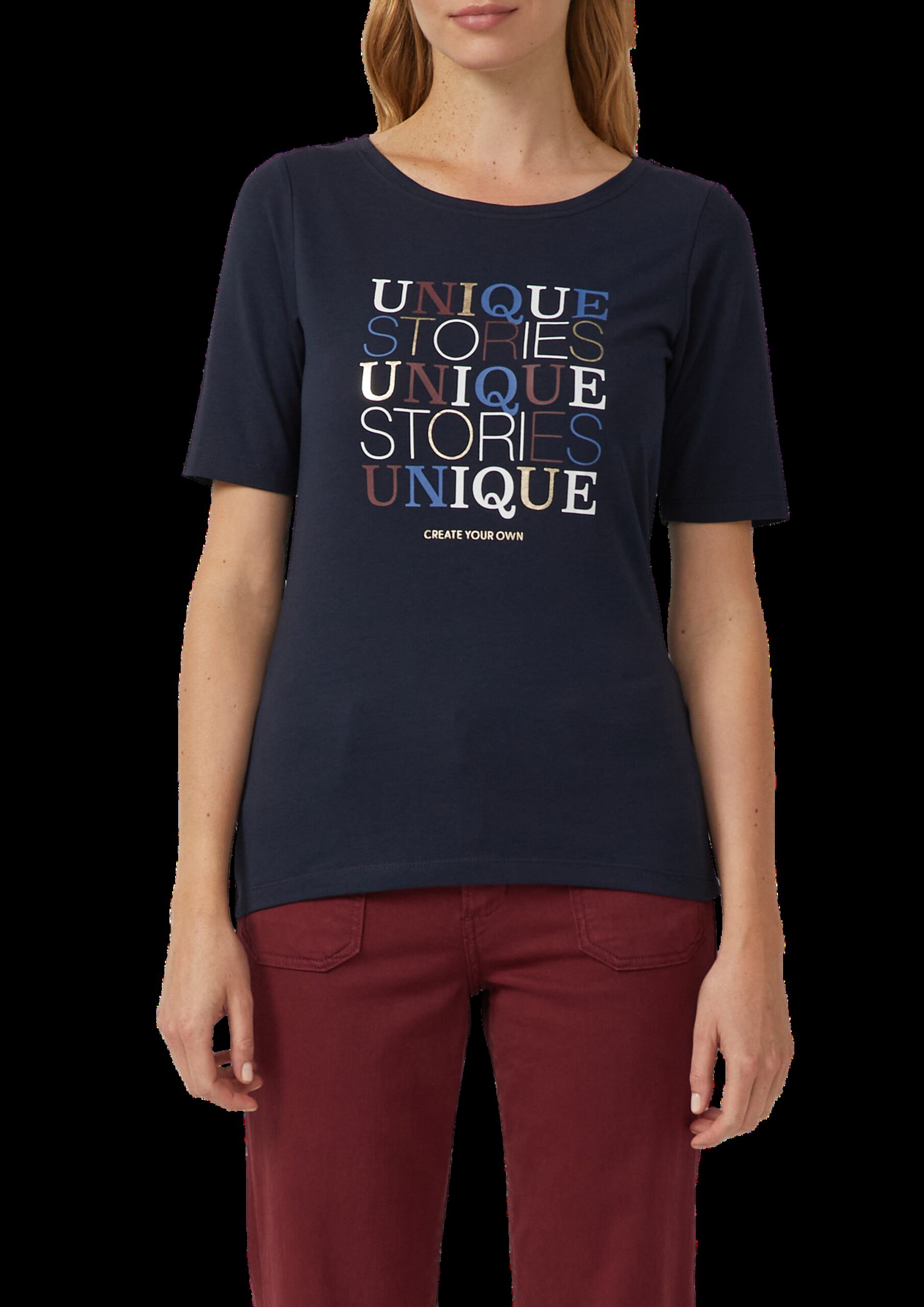 Jersey-Shirt im Slim Fit mit Frontprint