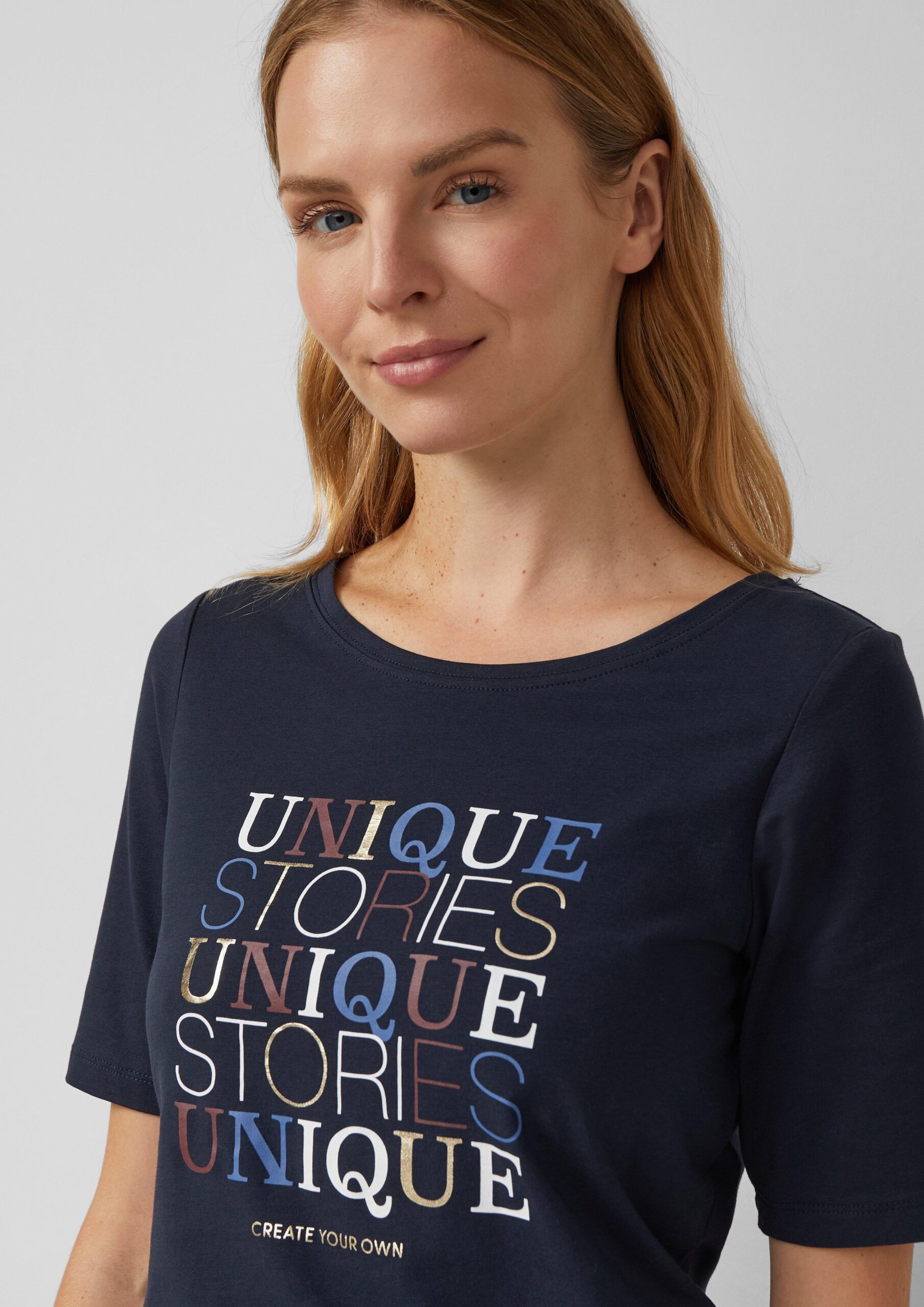 Jersey-Shirt im Slim Fit mit Frontprint