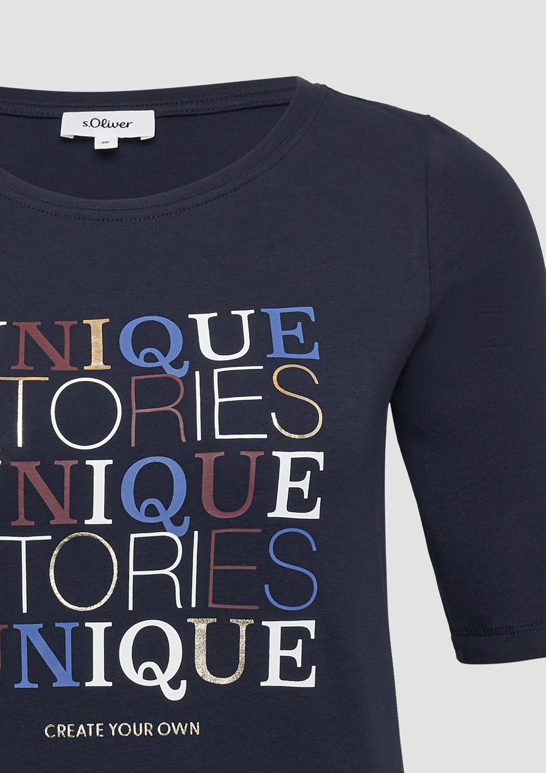 Jersey-Shirt im Slim Fit mit Frontprint