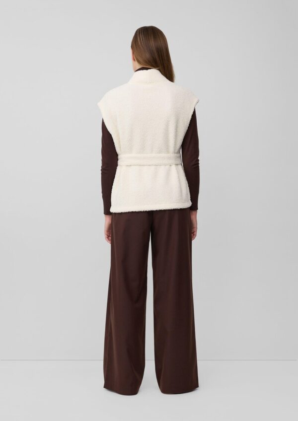 Leichte Teddyplüsch-Weste mit Gürtel