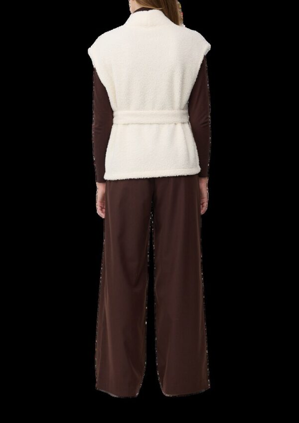 Leichte Teddyplüsch-Weste mit Gürtel