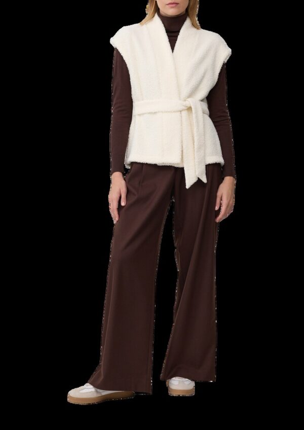 Leichte Teddyplüsch-Weste mit Gürtel