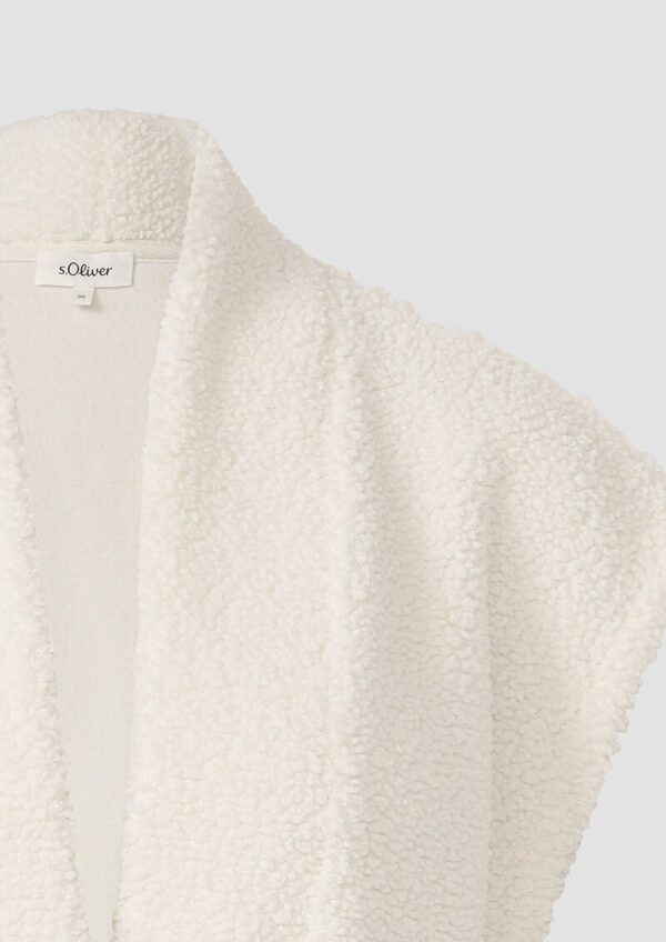 Leichte Teddyplüsch-Weste mit Gürtel