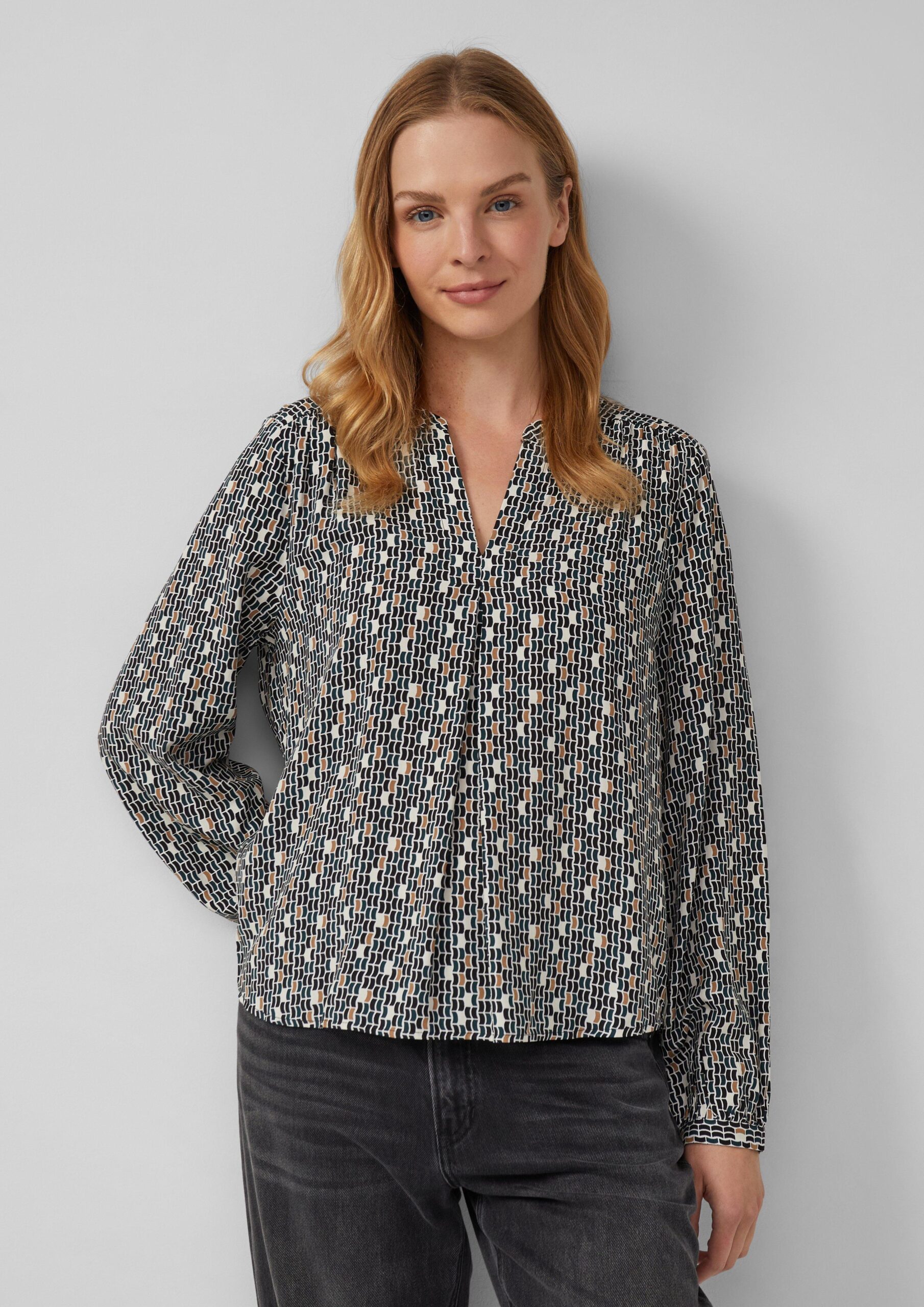 Bluse aus Viskose mit All-over-Print