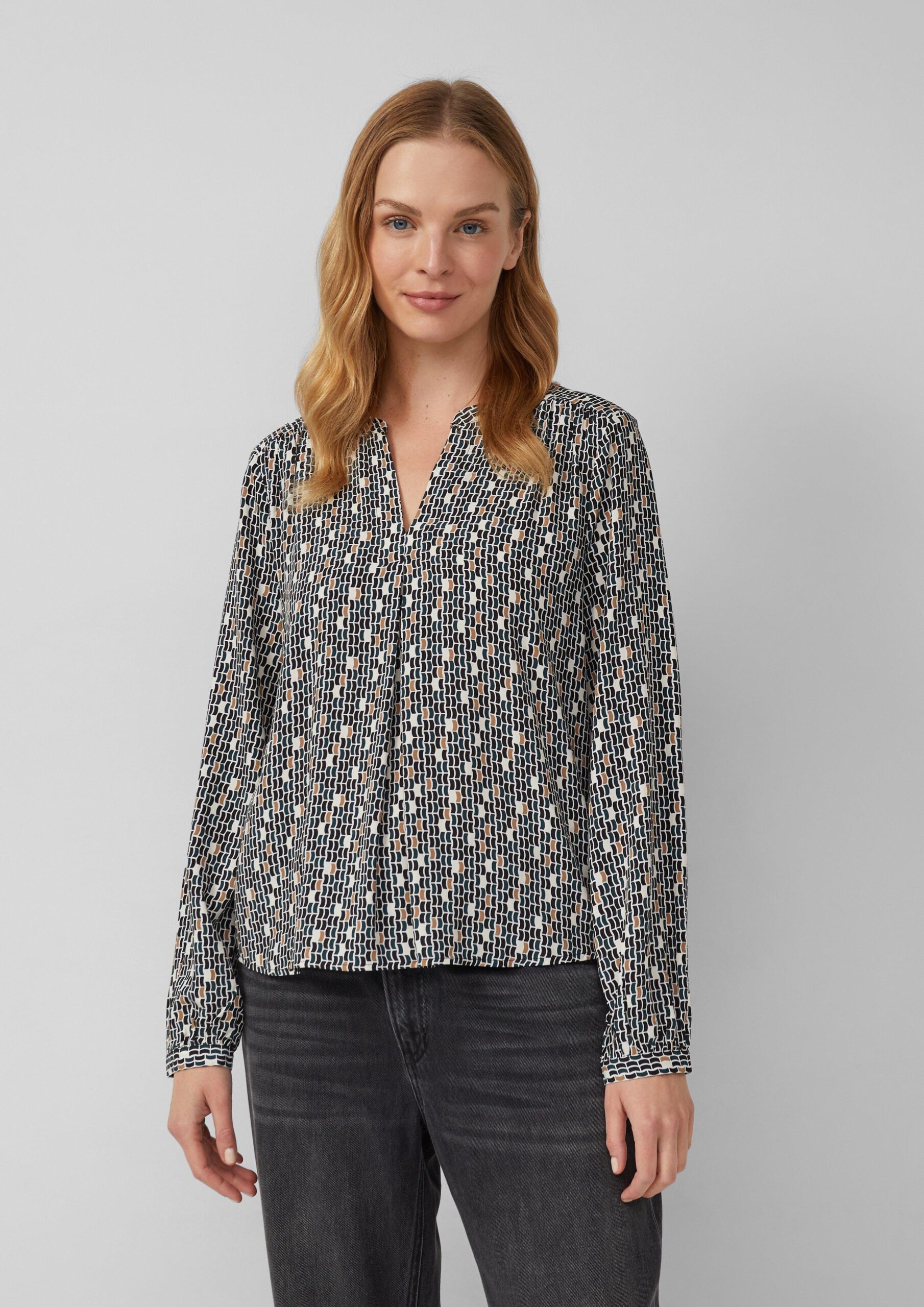 Bluse aus Viskose mit All-over-Print