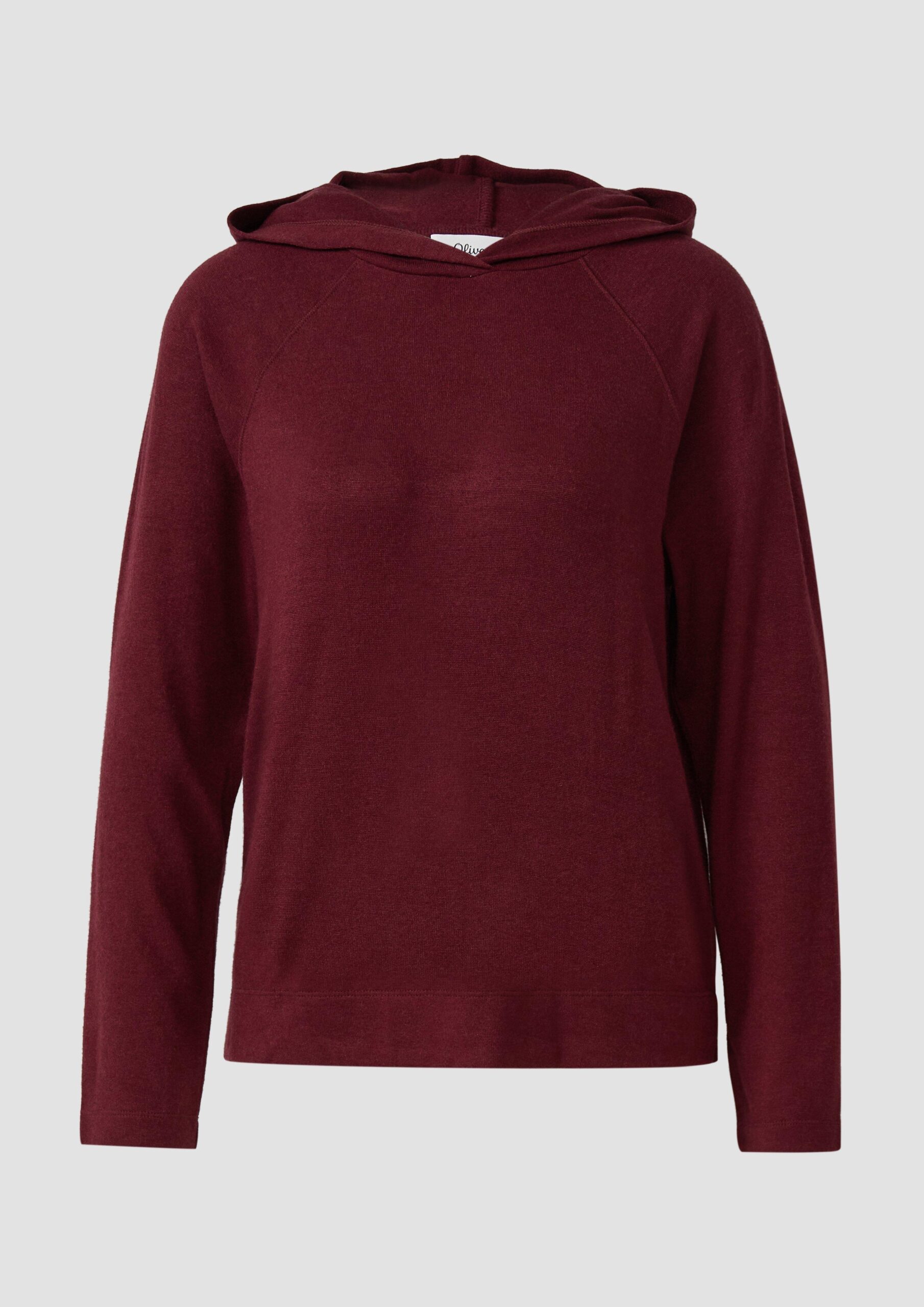 Meliertes Longsleeve aus Stretchjersey mit Kapuze