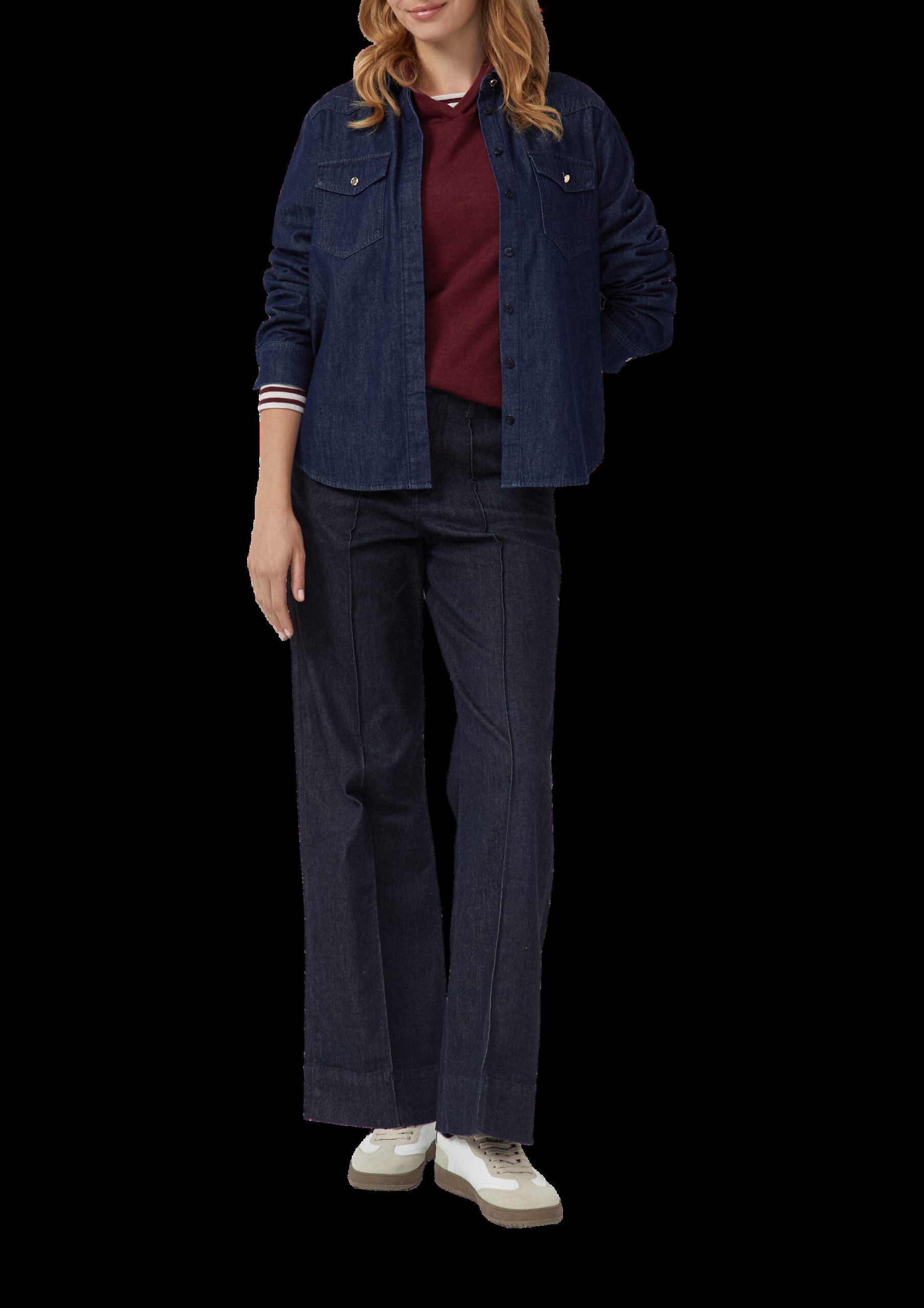 Meliertes Longsleeve aus Stretchjersey mit Kapuze