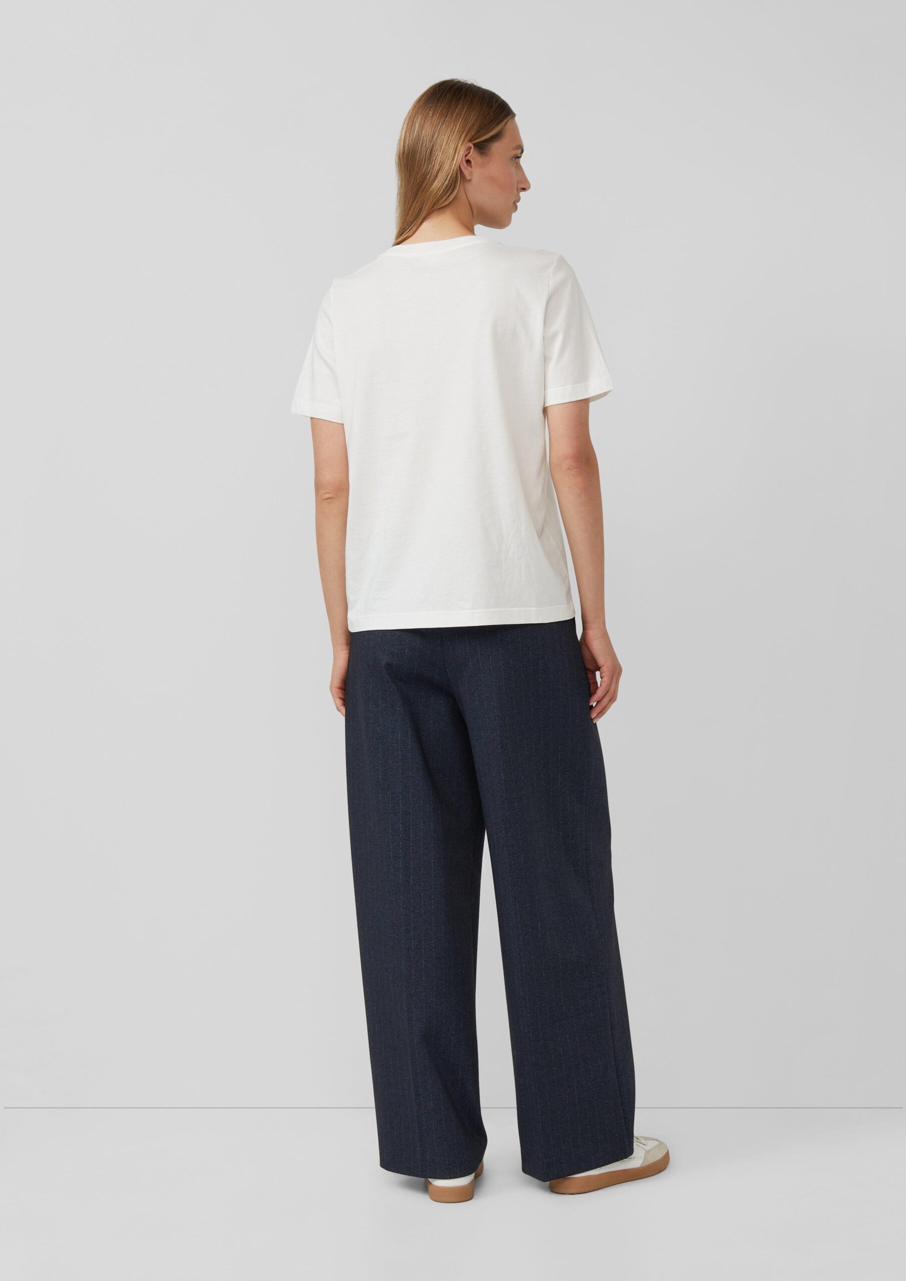 T-Shirt mit Logo-Print und Schmucksteinen