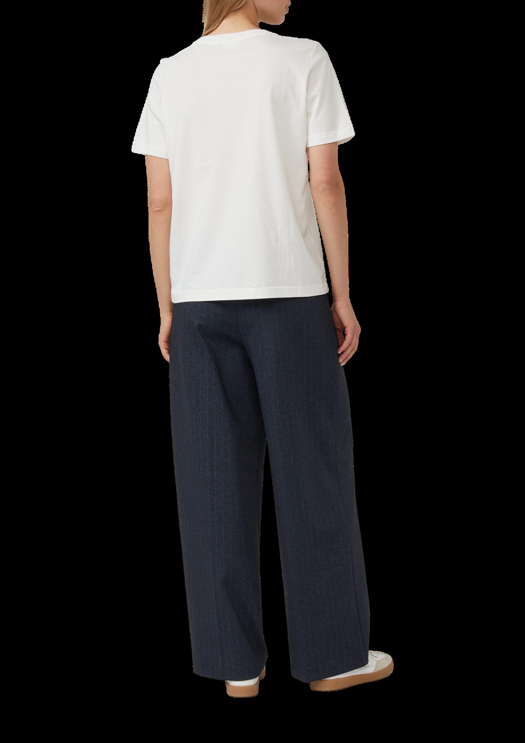 T-Shirt mit Logo-Print und Schmucksteinen