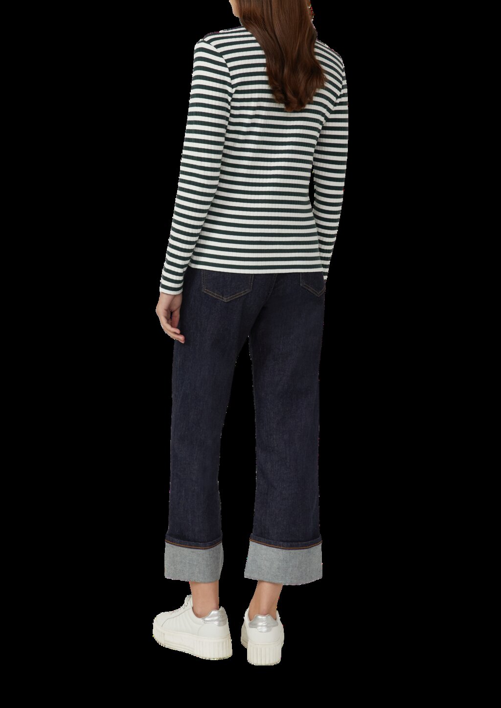 Ripp-Langarmshirt mit Knopfleiste im Slim Fit