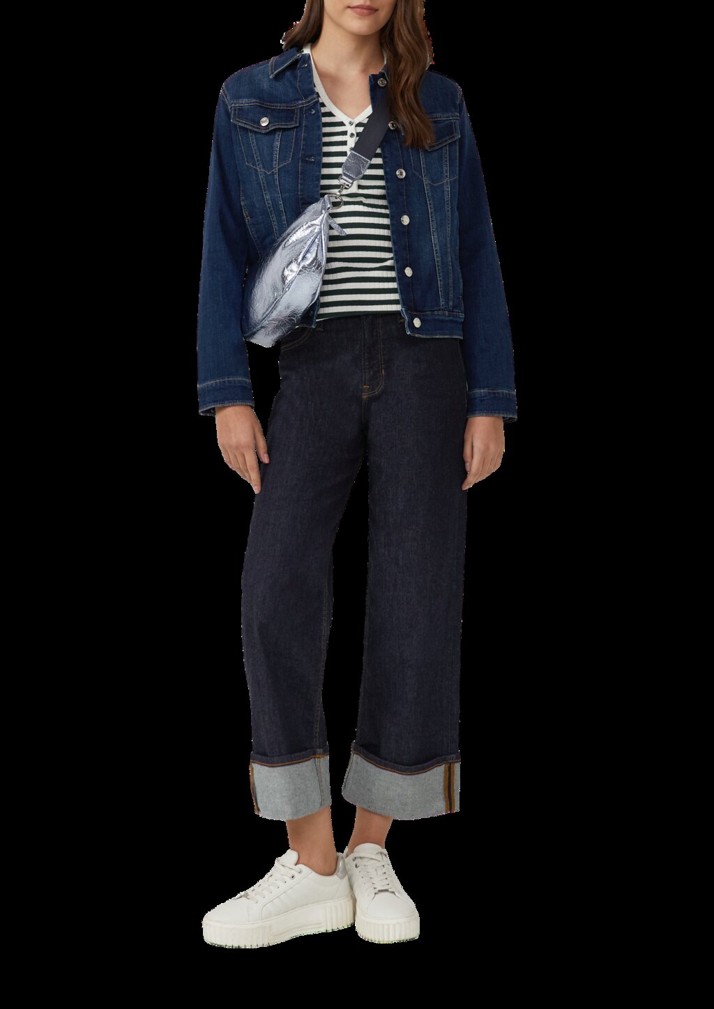 Ripp-Langarmshirt mit Knopfleiste im Slim Fit