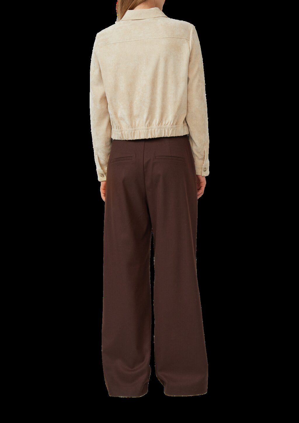 Verkürzte Cordjacke mit aufgesetzten Brusttaschen