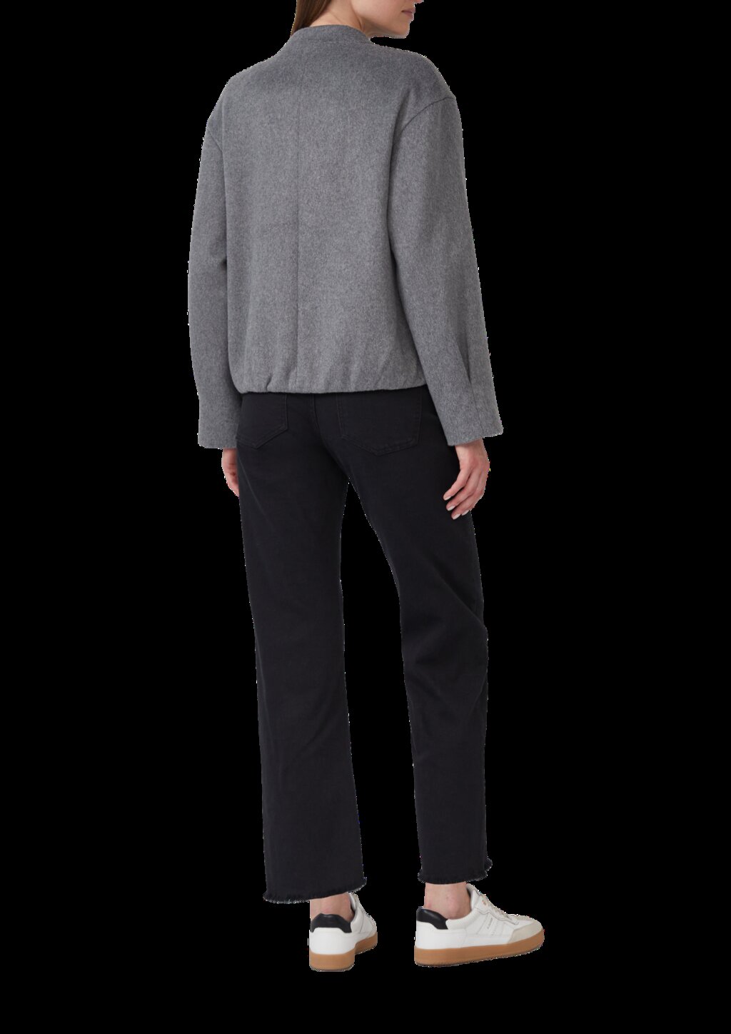 Wollmix-Blouson mit gerafftem Saum