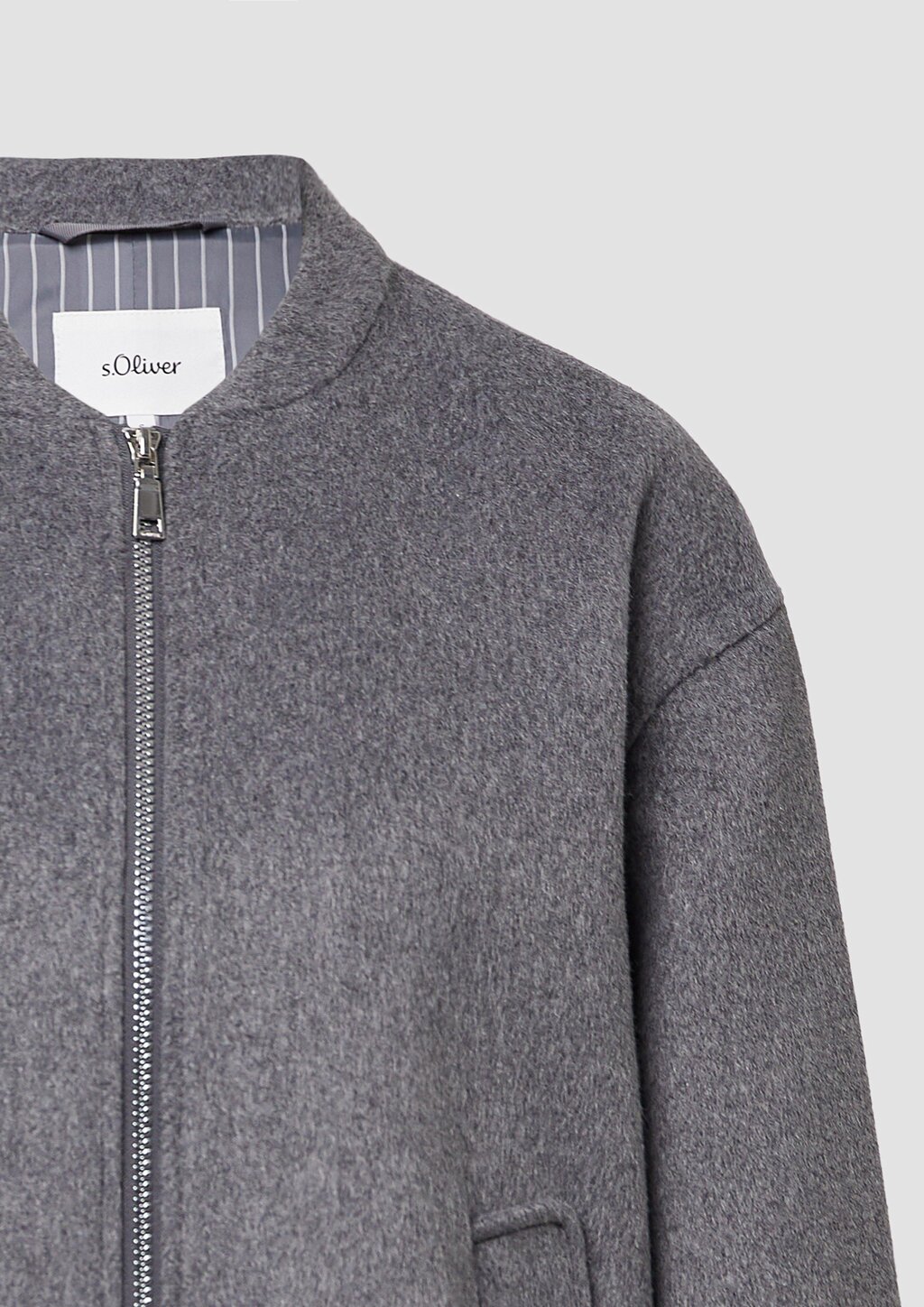 Wollmix-Blouson mit gerafftem Saum