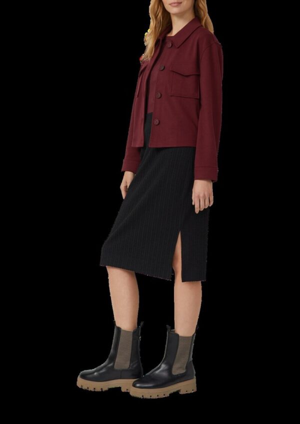 Strukturierter Midi-Rock mit Elastikbund und Schlitz