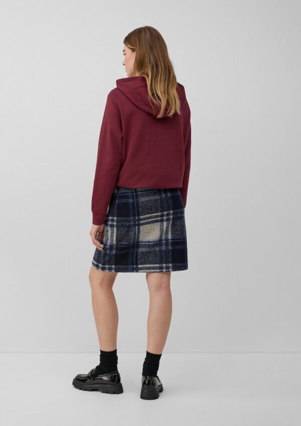 Kurzer Wollmix-Rock mit Karo-Muster