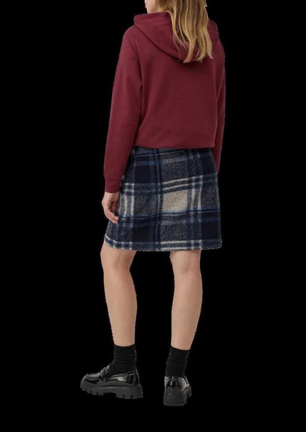 Kurzer Wollmix-Rock mit Karo-Muster