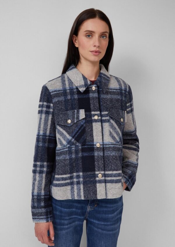 Leichte Wollmix-Jacke mit aufgesetzten Taschen