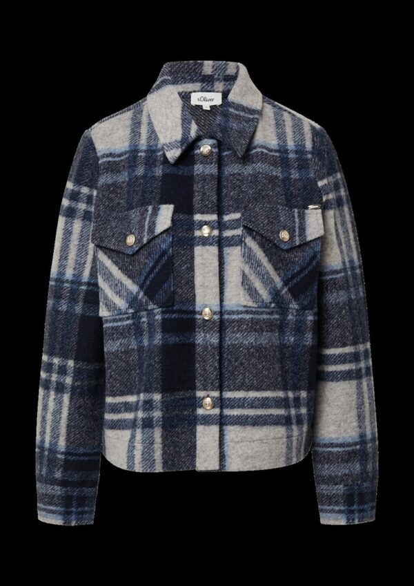 Leichte Wollmix-Jacke mit aufgesetzten Taschen