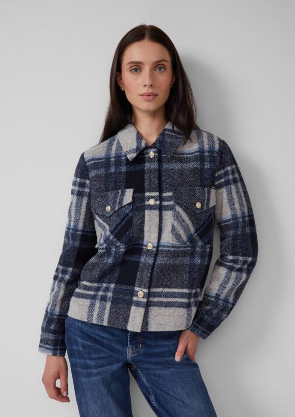 Leichte Wollmix-Jacke mit aufgesetzten Taschen