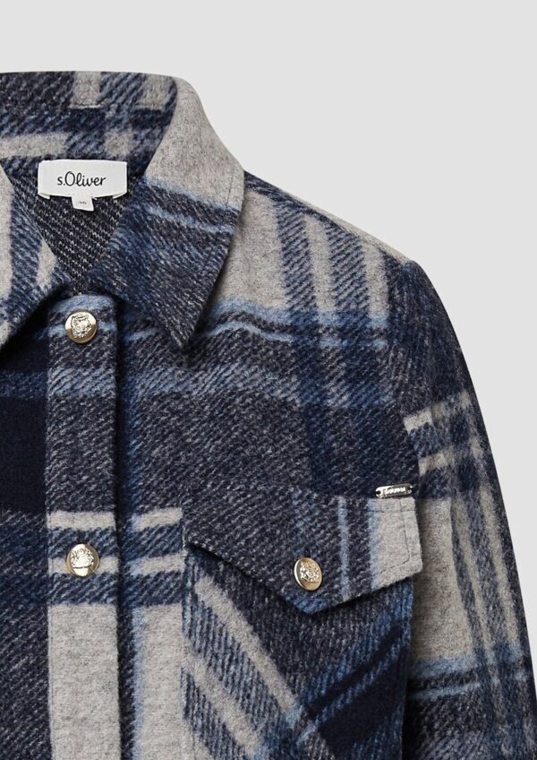 Leichte Wollmix-Jacke mit aufgesetzten Taschen