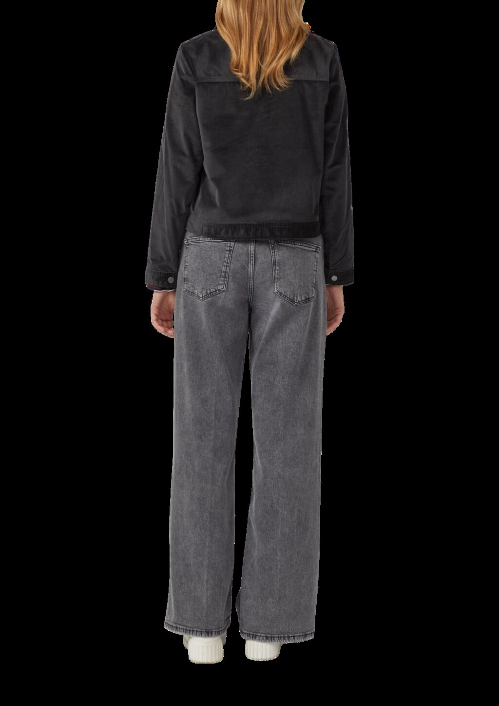 Feincord-Jacke mit Hemdkragen und aufgesetzten Brusttaschen